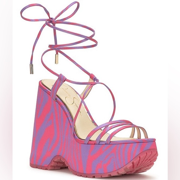Jessica Simpson Platform Wedge Sandals Size 8.5 Women - Picture 1 of 15